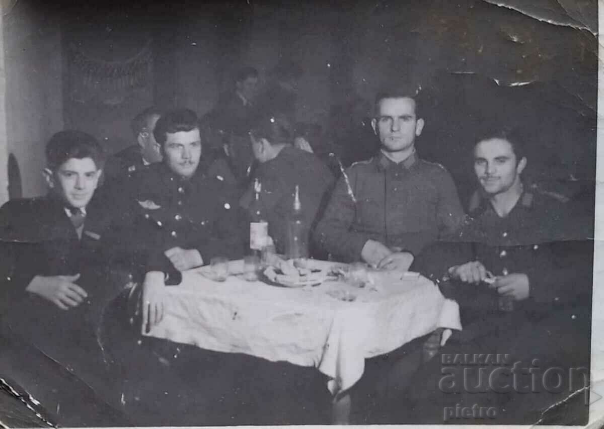 Царство България Стара снимка фотография - военни офицери...
