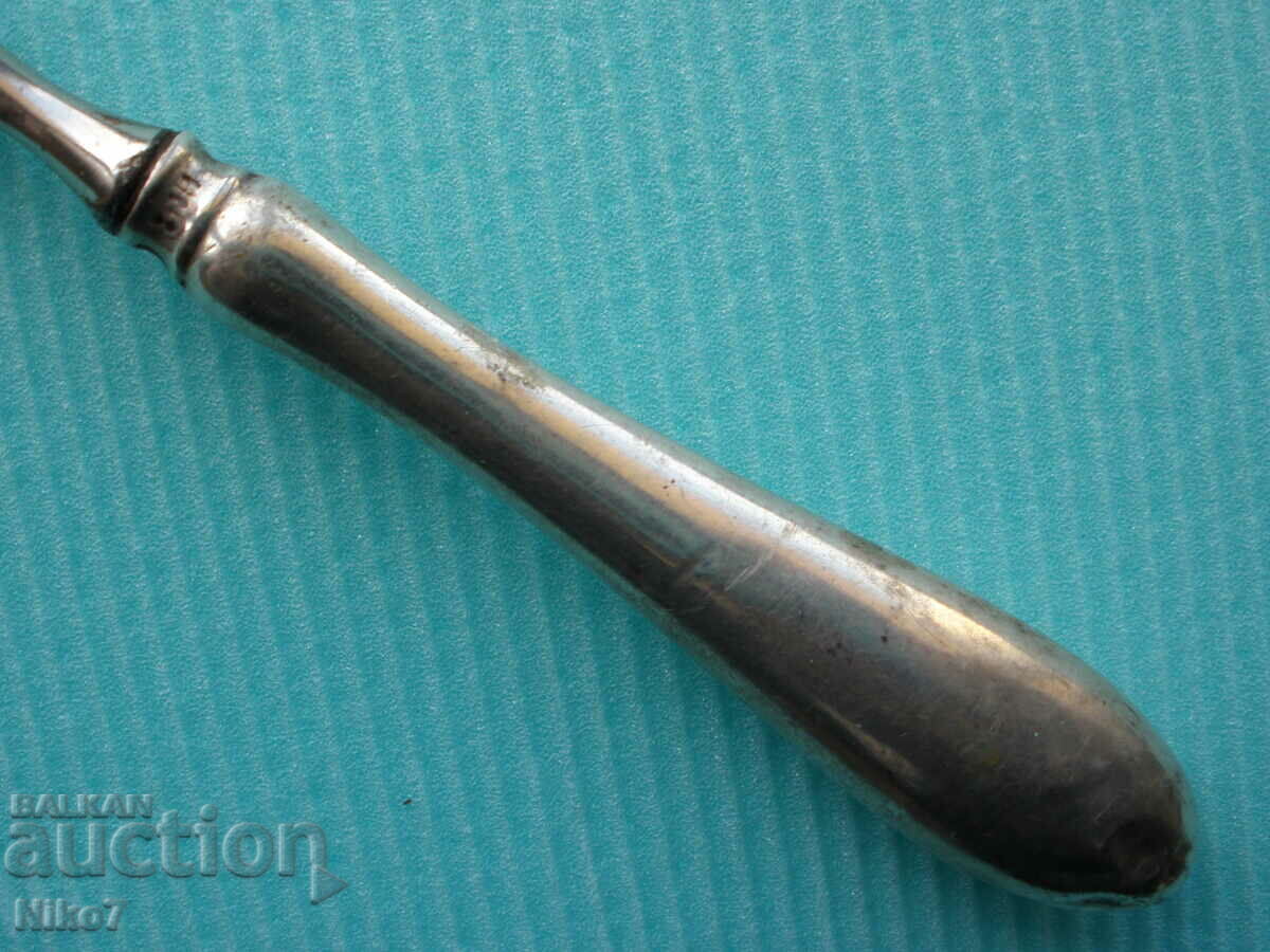 Antique tweezers with a silver handle. - 5