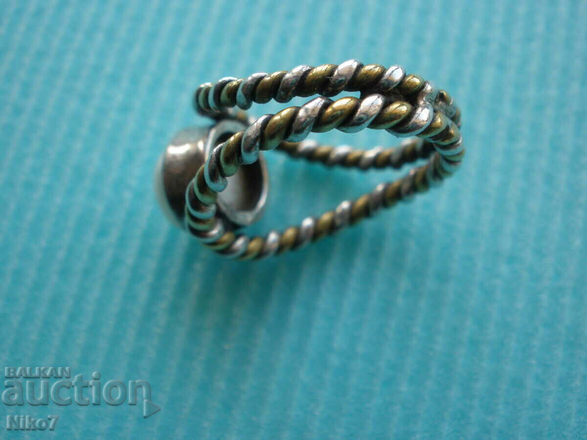 Old ring-pearl, silver and bronze. - 5