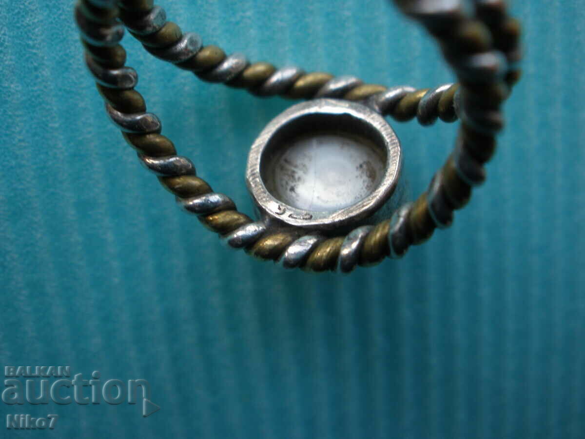 Old ring-pearl, silver and bronze. - 6