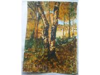 Рисунка акварел пейзаж, гора, дървета. 1993 г.