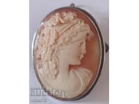 Old silver beautiful cameo brooch