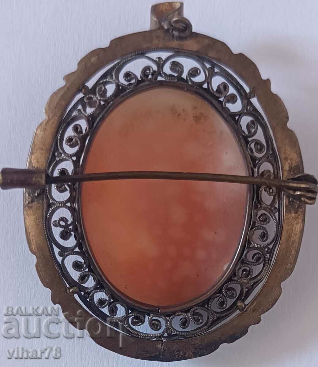 Old beautiful cameo brooch - 6