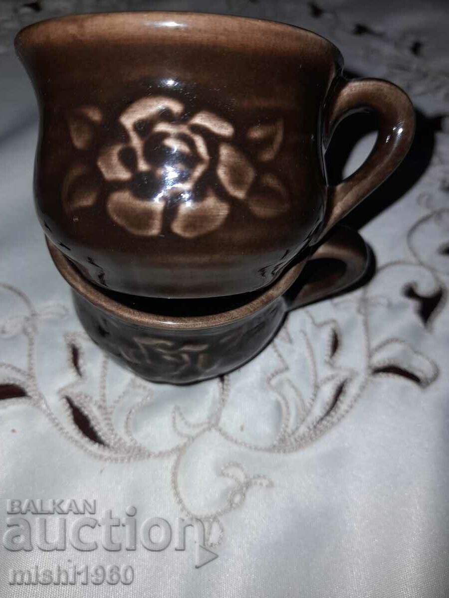 Two ceramic cups with price € 1.50 | 2.93 BGN Two ceramic cups with price € 1.50 | 2.93 BGN