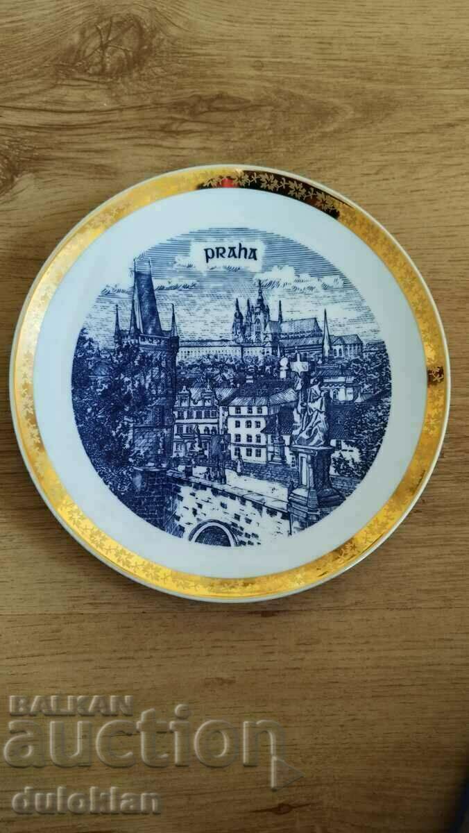 Placă decorativă de perete. Vedere minunată de la Praga, Republica Cehă