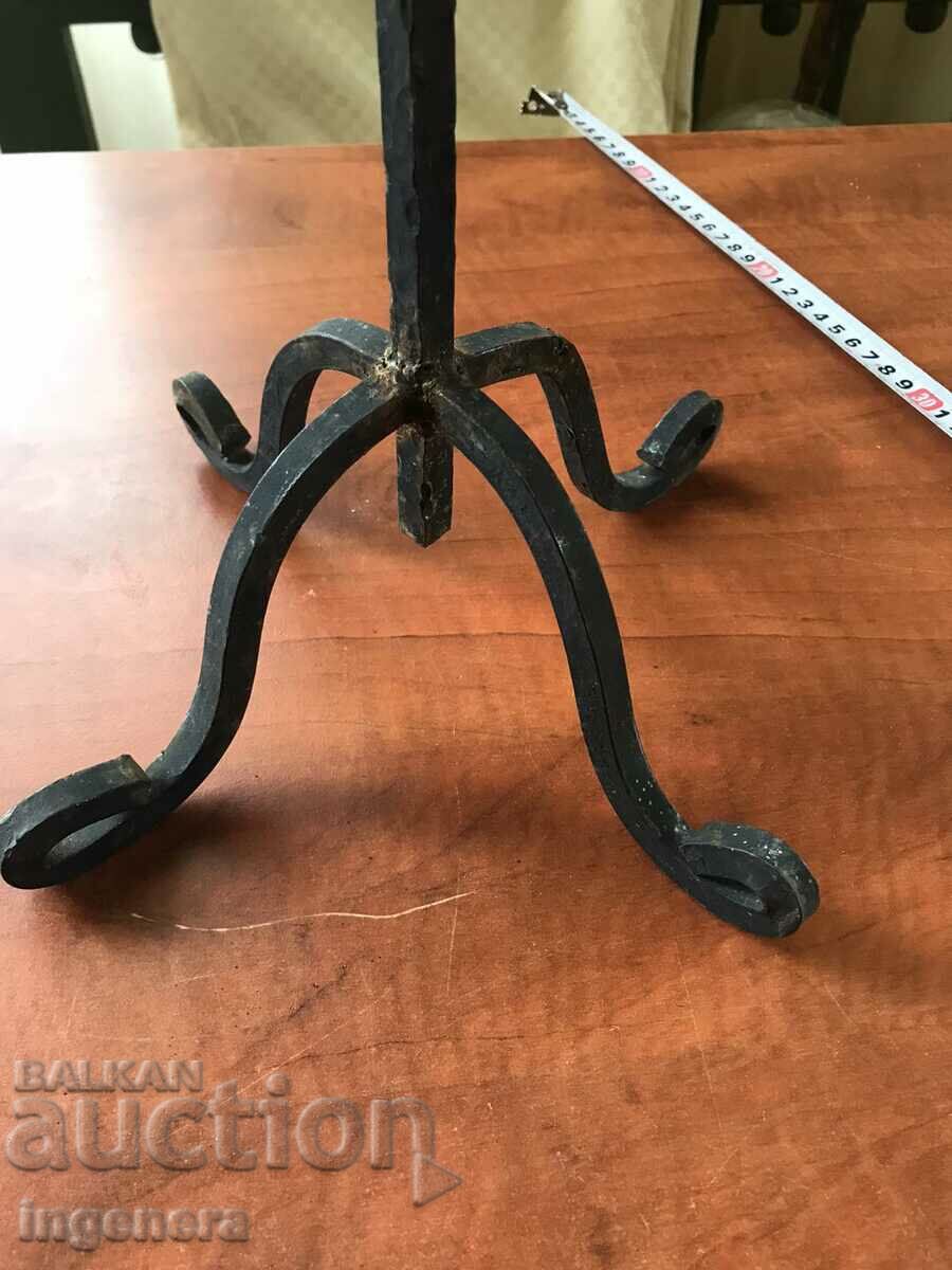 Auction  CANDLESTICK WROUGHT IRON METAL OLD