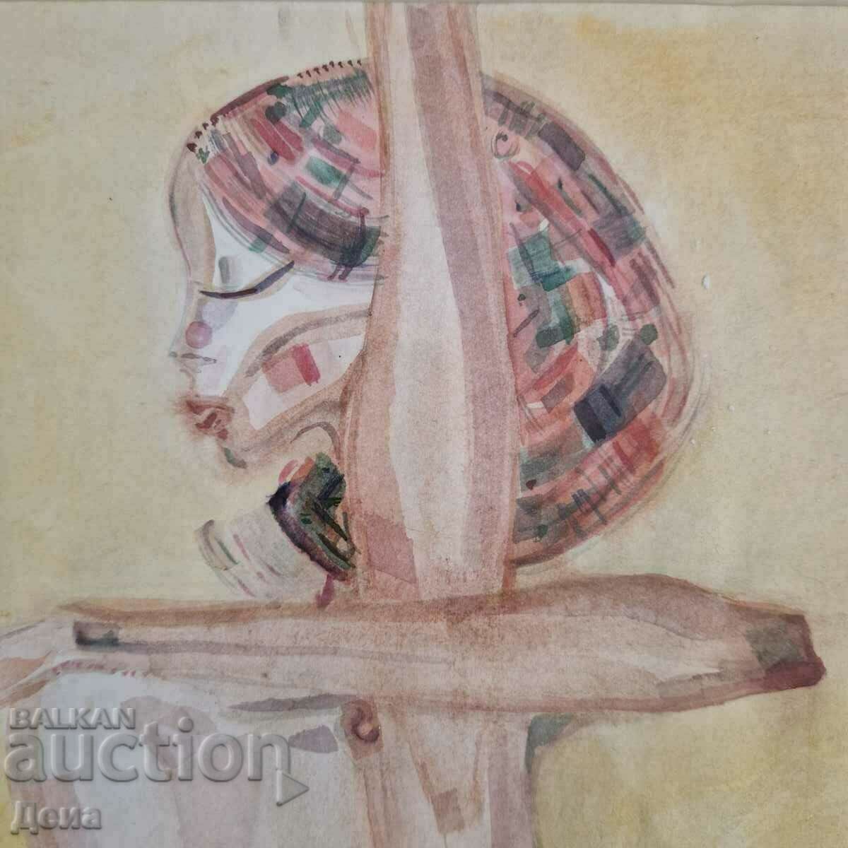 Interesting watercolor 2002 with price 80.00 BGN | € 40.90