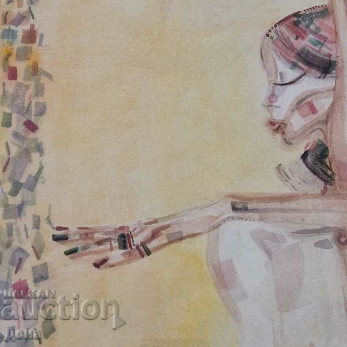 Auction  Interesting watercolor 2002