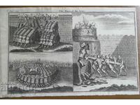 1750 - GRAVURA - RĂZBOIUL Evreiesc - ORIGINAL