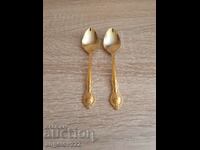 Dessert spoons ROSTFRITT with 24 carat gold coating!