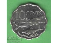 (¯`'•.¸ 10 cents 2010 BAHAMAS UNC ¸.•'´¯)