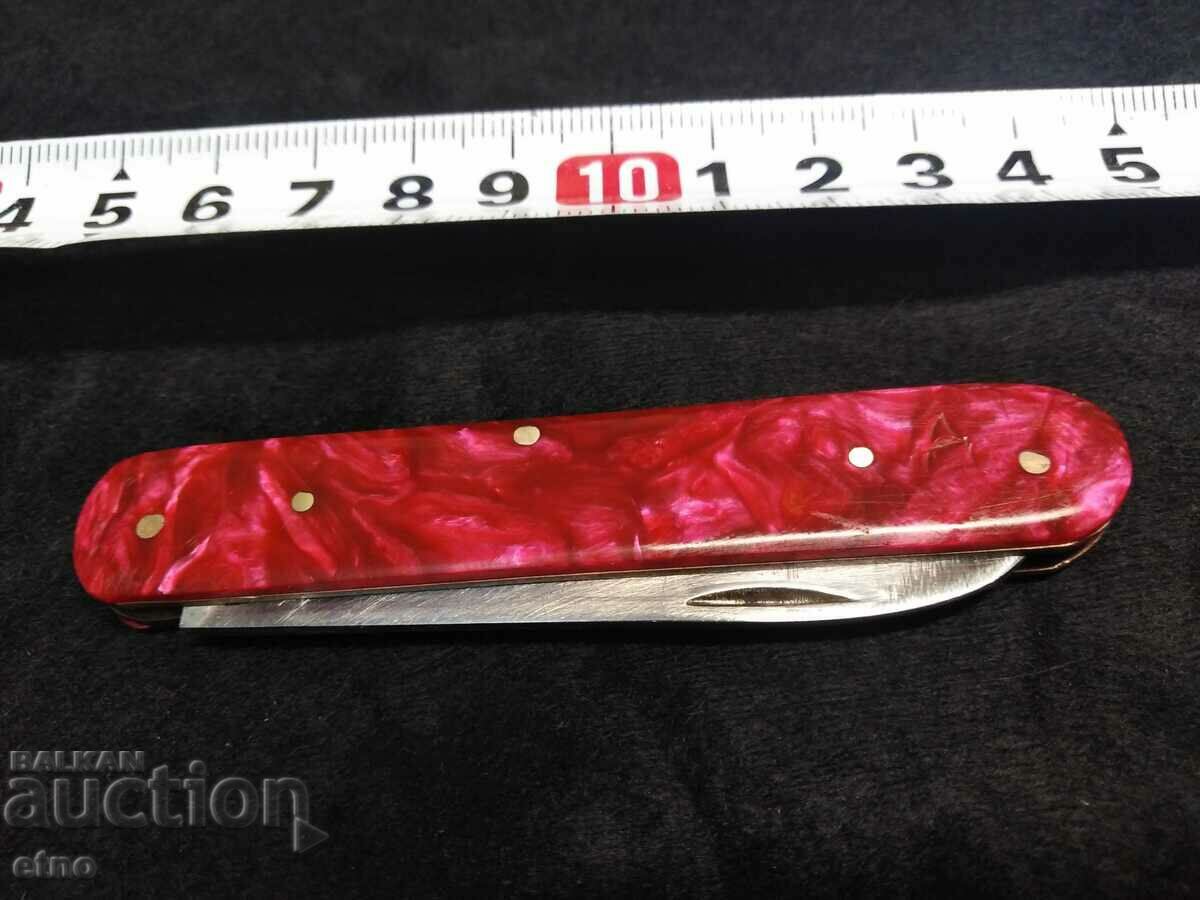 POCKET KNIFE - LARGE THORN WITH PINK CHIREN - 5 POCKET KNIFE - LARGE THORN WITH PINK CHIREN - 5