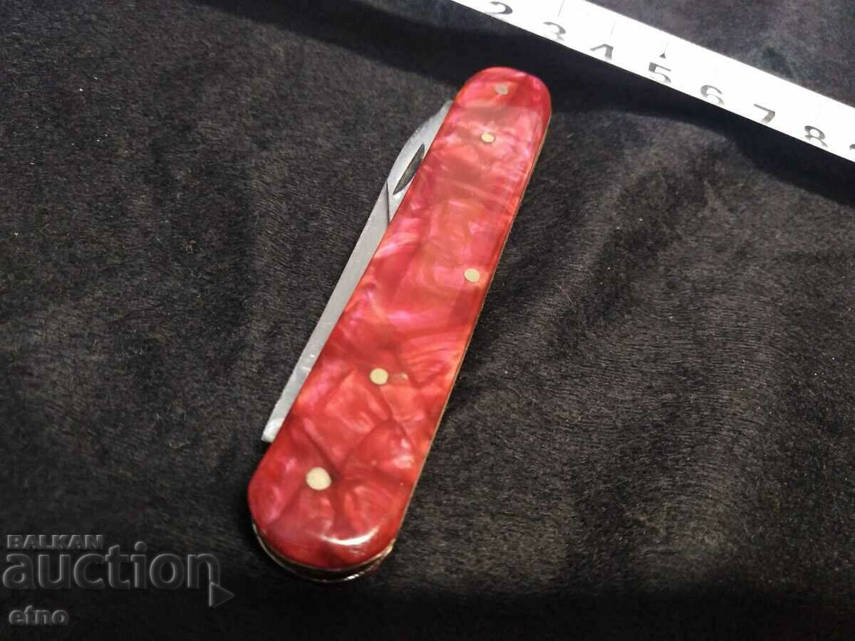 POCKET KNIFE - LARGE THORN WITH PINK CHIREN - 7 POCKET KNIFE - LARGE THORN WITH PINK CHIREN - 7