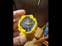 Мъжки часовник CASIO G-Shock  желт безел и кайшка.