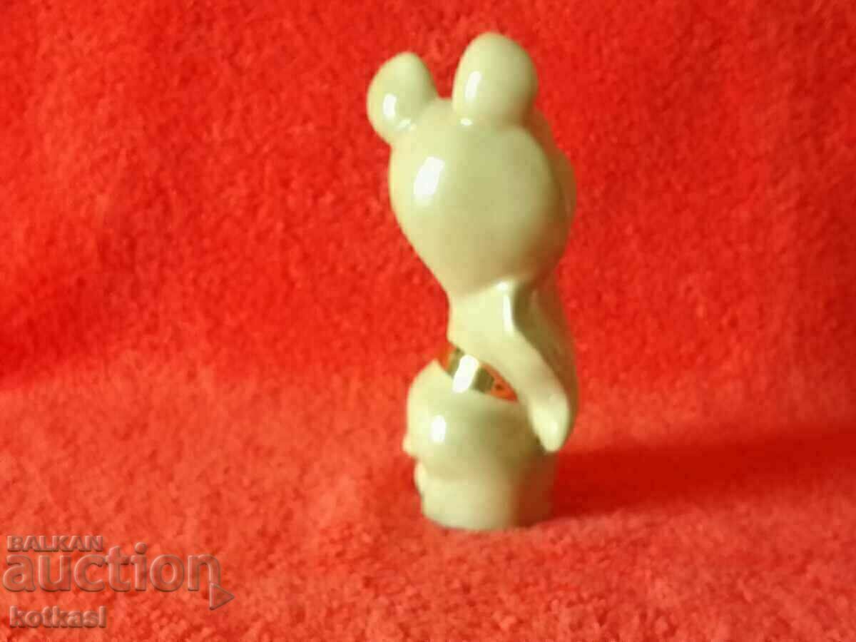 Παράδοση Παλιά πορσελάνινη φιγούρα Misha Bear Olympics Moscow 80 gilt Παράδοση Παλιά πορσελάνινη φιγούρα Misha Bear Olympics Moscow 80 gilt