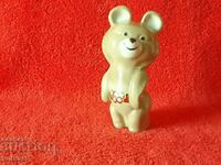 Veche figurină din porțelan Misha Bear Olimpiada Moscova 80 aurit