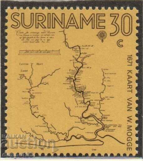 1971. Suriname. The 300th anniversary of the first map of Suriname.