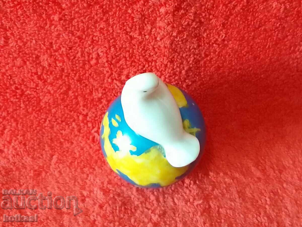 Old porcelain figure White Dove on Globe Globe - 6 Old porcelain figure White Dove on Globe Globe - 6