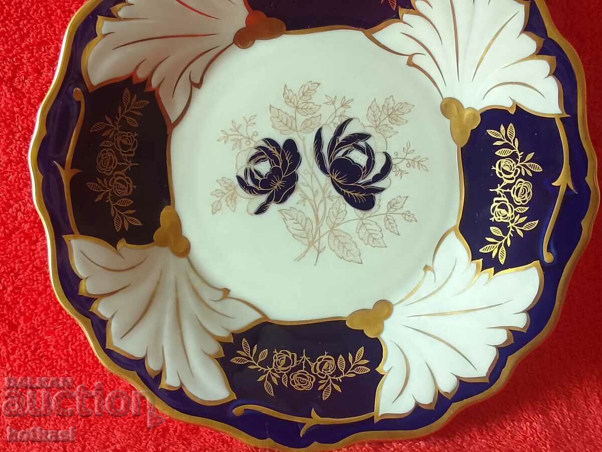 Old porcelain plate WEIMAR GDR Germany Cobalt gilt with price 125.50 BGN | € 64.17 Old porcelain plate WEIMAR GDR Germany Cobalt gilt with price 125.50 BGN | € 64.17