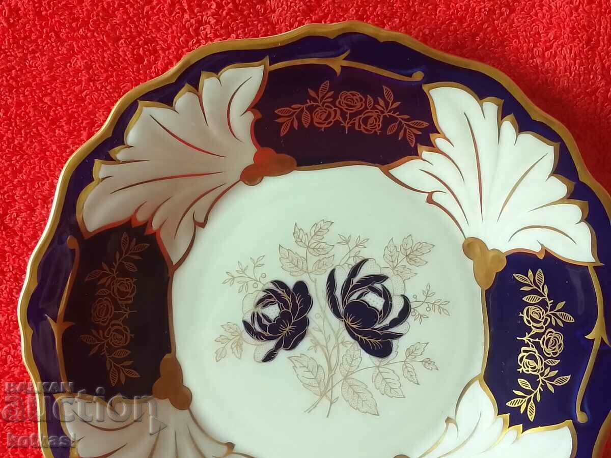 Auction Old porcelain plate WEIMAR GDR Germany Cobalt gilt Auction Old porcelain plate WEIMAR GDR Germany Cobalt gilt