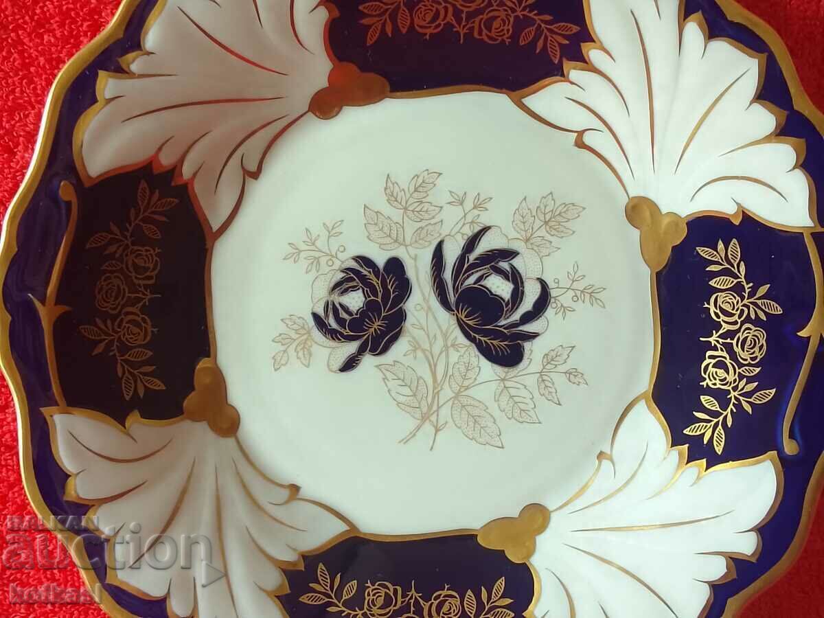 Delivery of Old porcelain plate WEIMAR GDR Germany Cobalt gilt Delivery of Old porcelain plate WEIMAR GDR Germany Cobalt gilt