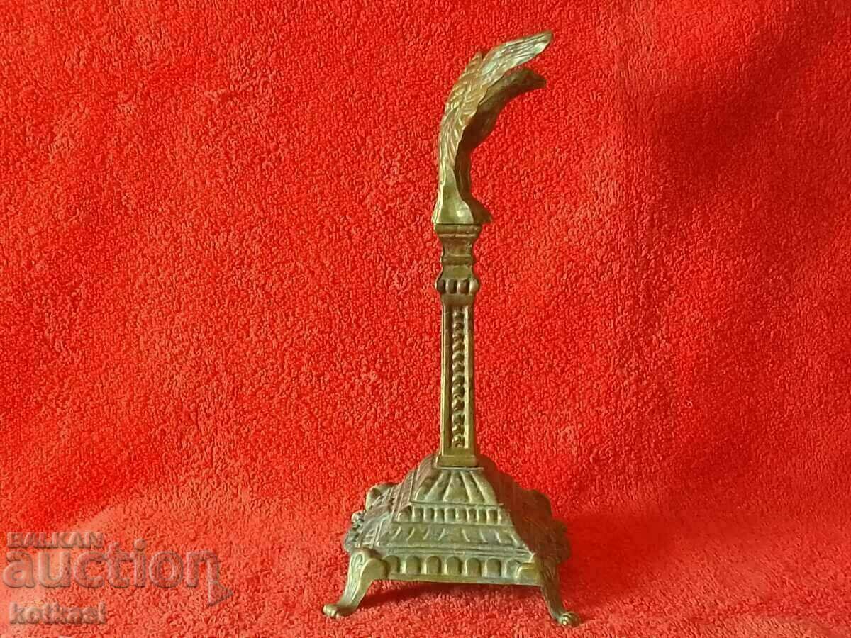 Auction Old metal bronze brass figure Eagle pedestal Auction Old metal bronze brass figure Eagle pedestal