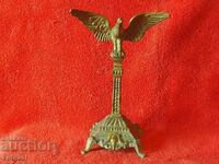 Old metal bronze brass figure Eagle pedestal