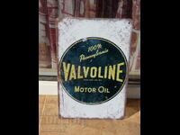 Semn metalic mașină Valvoline schimbare ulei motor reclamă