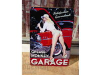 Metal sign car erotica repair service garage quality headlight