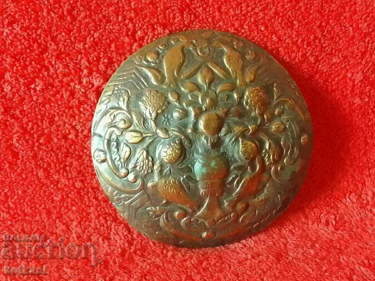 Old metal copper panel birds flowers Obkov Tepelak with price 45.50 BGN | € 23.26