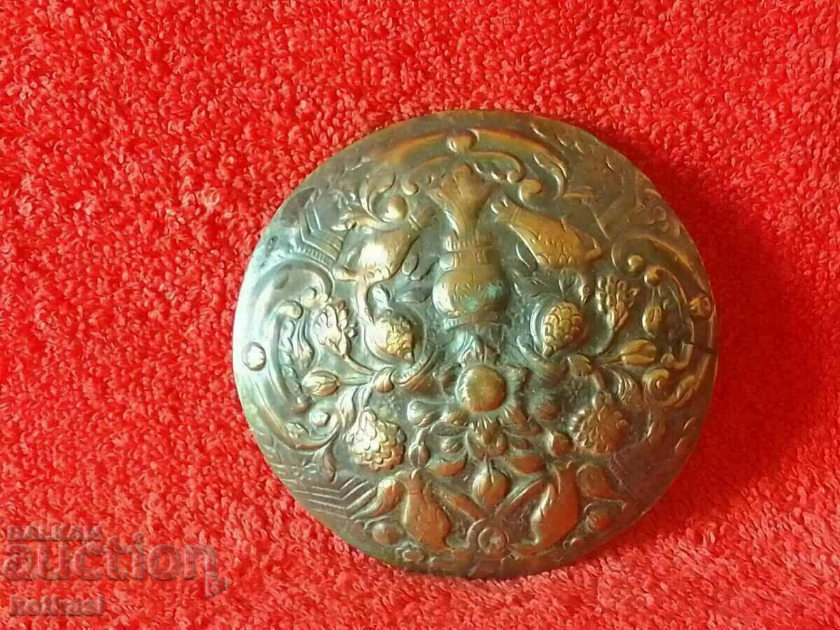 Delivery of Old metal copper panel birds flowers Obkov Tepelak