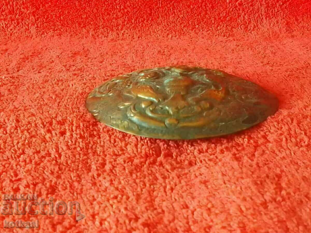 Old metal copper panel birds flowers Obkov Tepelak - 5