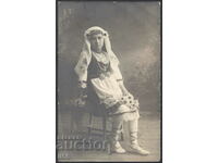 Φωτοχάρτης - εθνογραφία - γυναίκα με λαϊκή φορεσιά - 1914