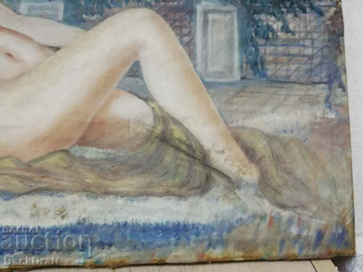 Delivery of Old Oil Painting Canvas Erotica Nude Female Body Delivery of Old Oil Painting Canvas Erotica Nude Female Body