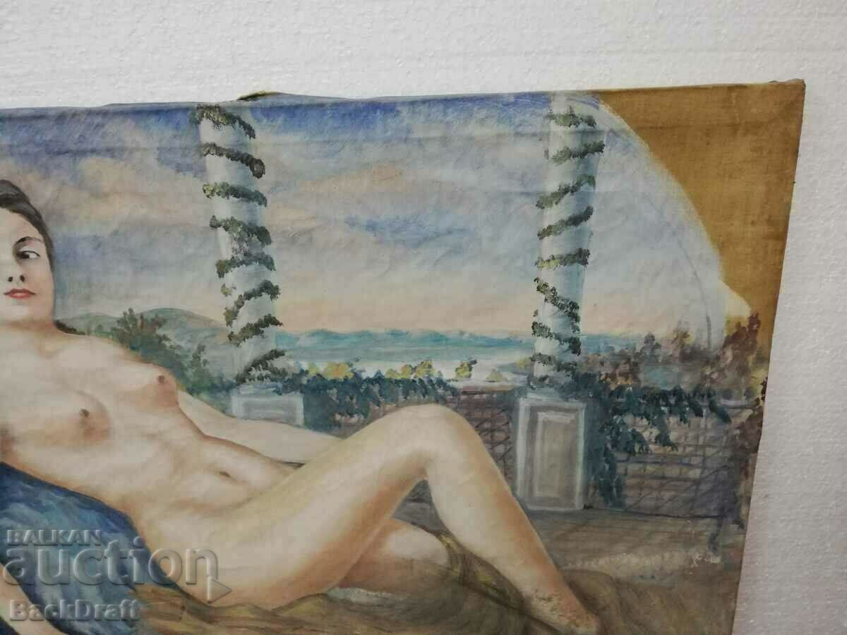 Old Oil Painting Canvas Erotica Nude Female Body - 6 Old Oil Painting Canvas Erotica Nude Female Body - 6