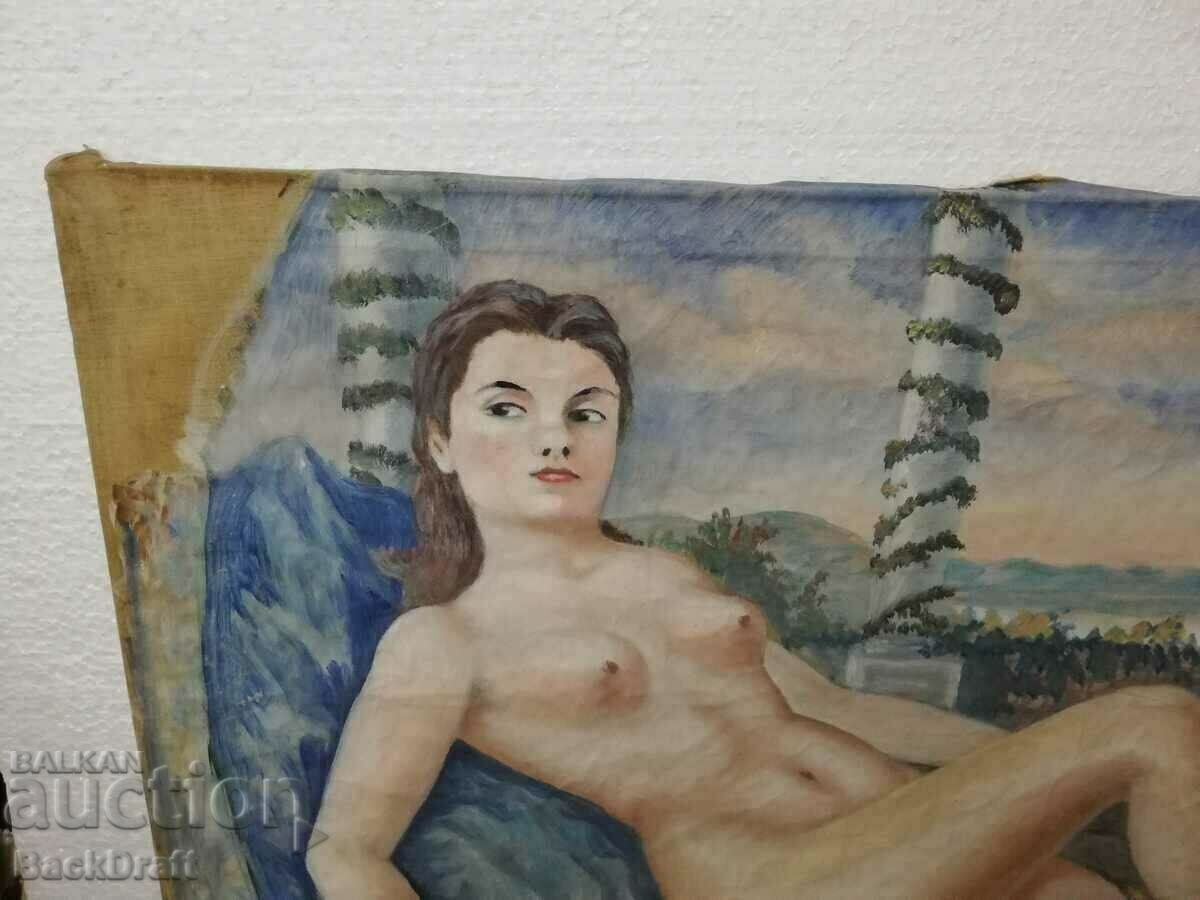 Old Oil Painting Canvas Erotica Nude Female Body - 7 Old Oil Painting Canvas Erotica Nude Female Body - 7