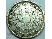 Guatemala 10 centavos 1945 20mm argint