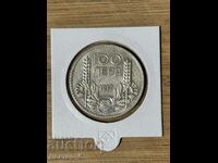 100 лева 1937 сребро Цар Борис III 4