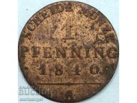 1 пфениг 1840 Прусия Германия - изкл. рядка година