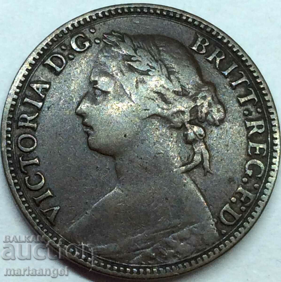 Great Britain 1 farthing 1874 H - Heaton Young Victoria