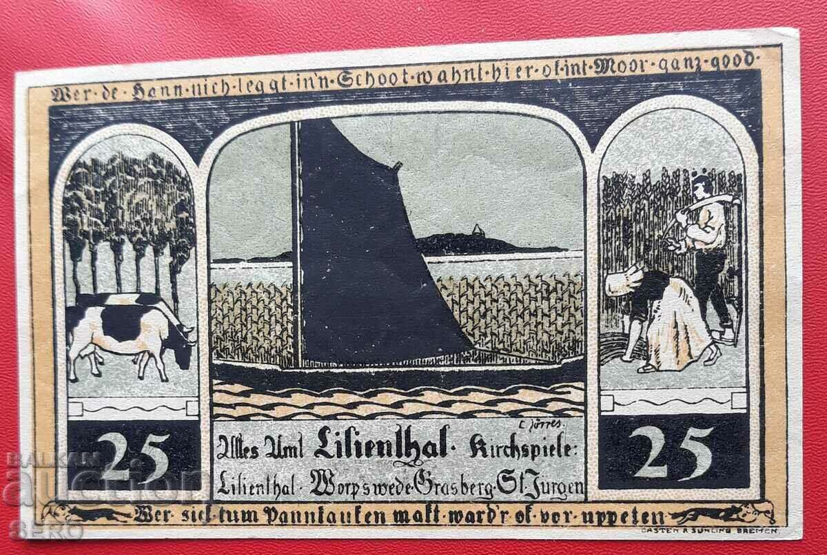 Банкнота-Германия-Саксония-Лилиентхал-25 пфенига 1921