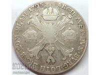 Талер 1795 Австрийска Нидерландия Франц II Н-Бургау сребро