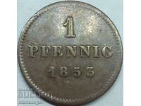 1 pfennig 1853 Βαυαρία Γερμανία
