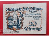 Банкнота-Германия-Бавария-Дилинген-20 пфенига 1920