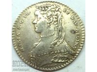 Франция 1728 Мария Лещинска 7.33г сребрян жетон  изкл.рядък