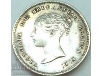 Marea Britanie 4 Pence 1863 Maundy Victoria Silver