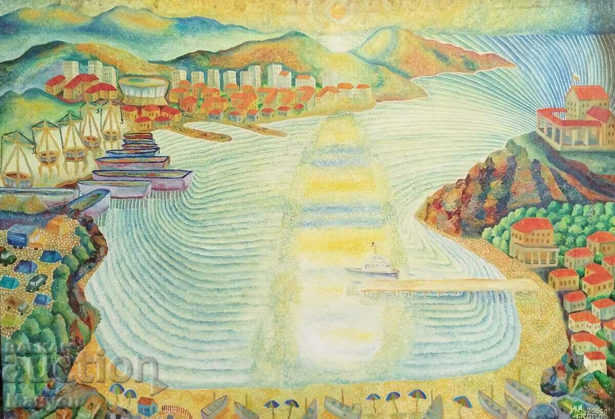 Painting "Varna" by Petar Popov. with price 300.00 BGN | € 153.39 Painting "Varna" by Petar Popov. with price 300.00 BGN | € 153.39