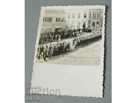 1940 Military Photo group of soldiers in uniform empty procession
