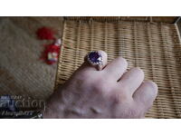 Silver plated ring with stone, brand new