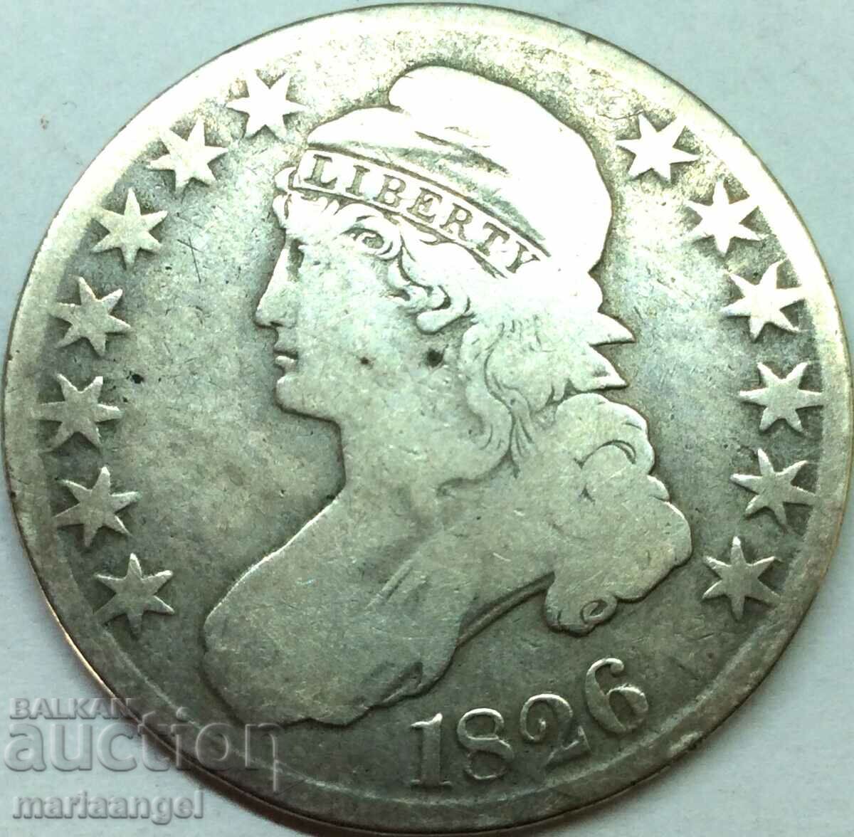 1/2 dolar 1826 argint Liberty de 50 de cenți
